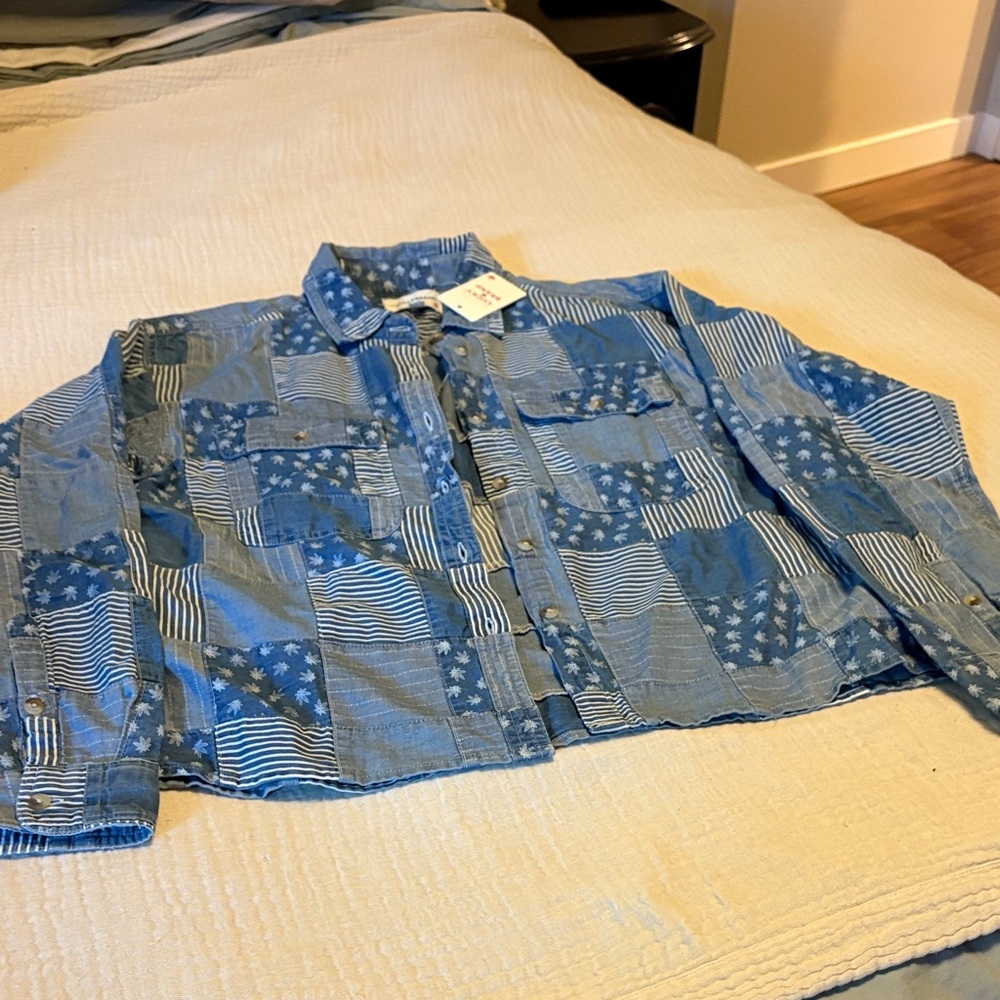 Lucky Brand Blue Patchwork Jacket